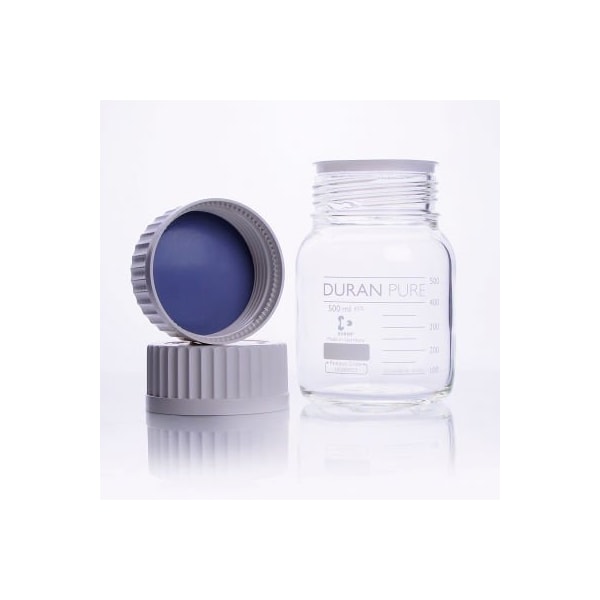 Cp Lab Safety. Duran PURE Bottle Only, Clear Borosilicate Glass, GL45, 500ML, Case of 10 818014407 - main